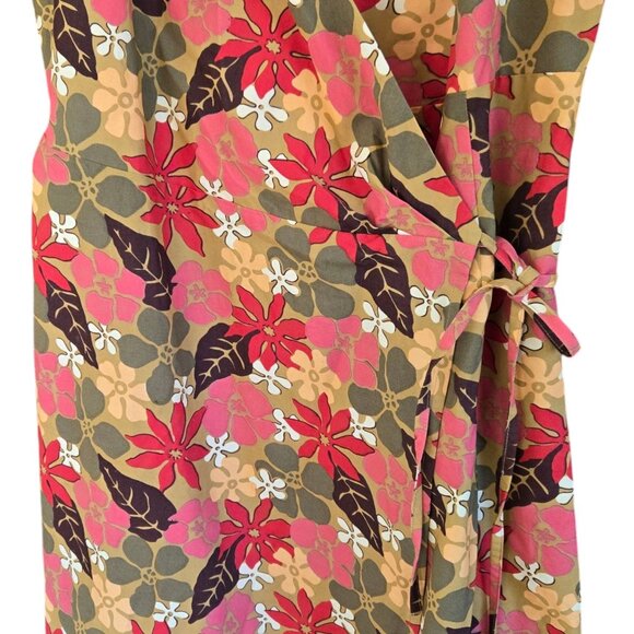 J. Crew Womens Floral Wrap Dress Sleeveless Spaghetti Straps Cotton Blend Size 8 - Picture 8 of 9